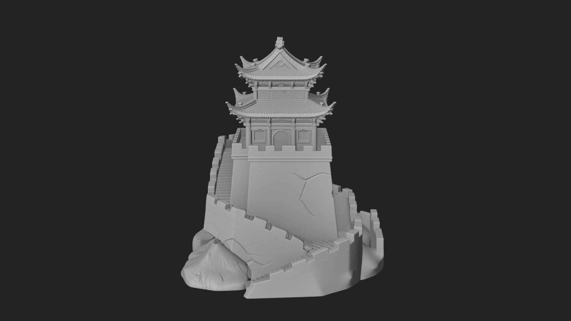 Fortified Pagoda Tower Design 2 3D Print Model 3D Model