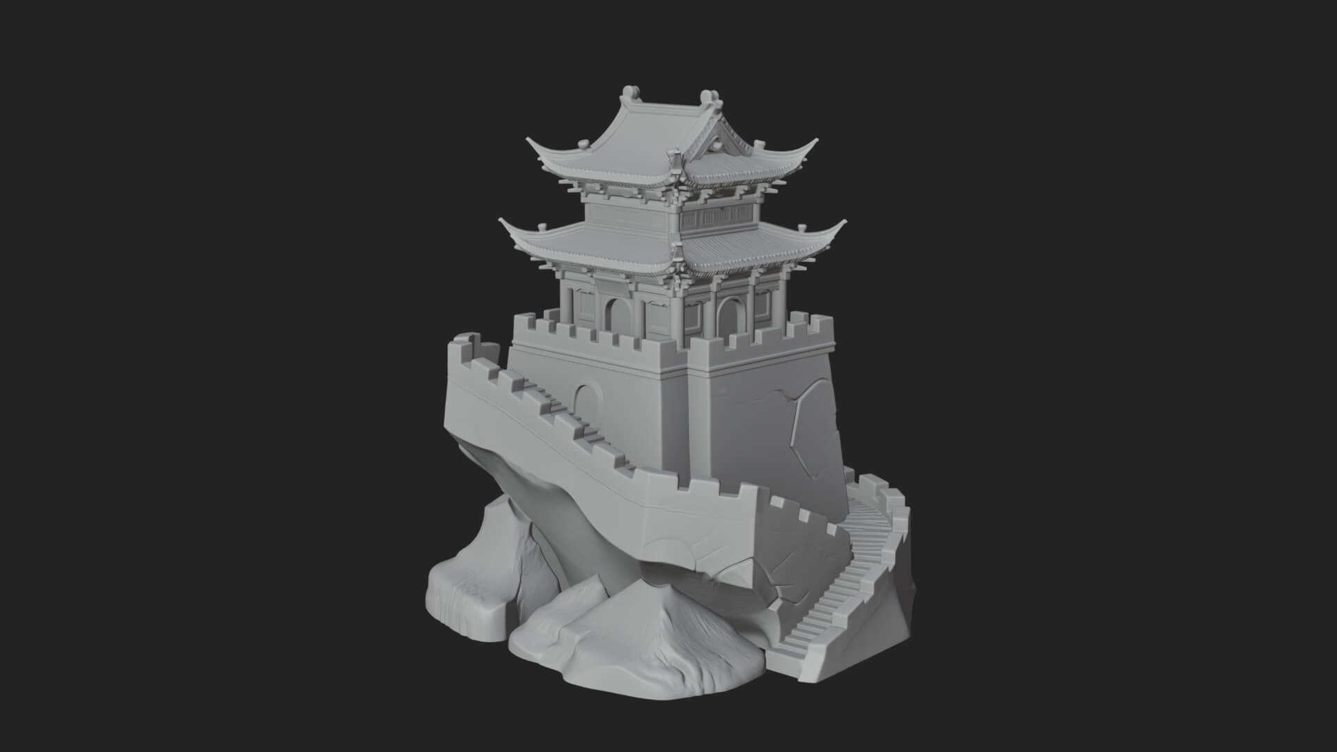 Fortified Pagoda Tower Design 2 3D Print Model 3D Model