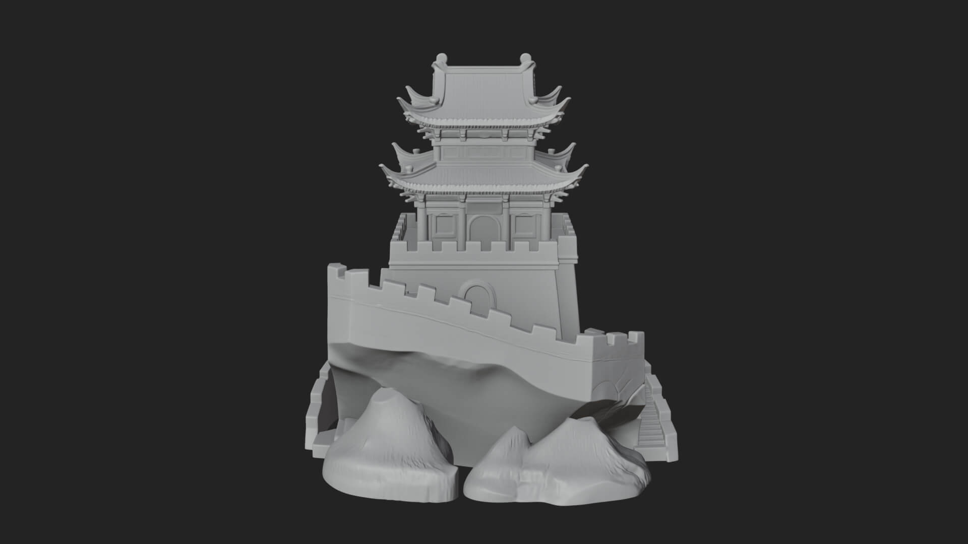 Fortified Pagoda Tower Design 2 3D Print Model 3D Model