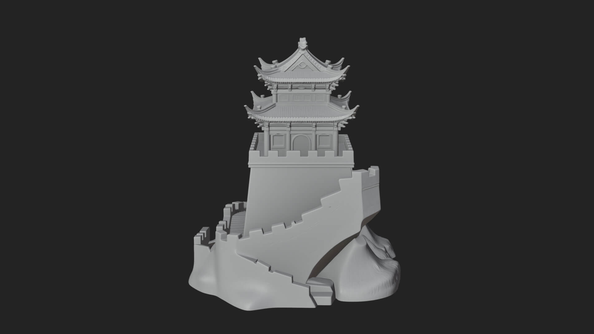 Fortified Pagoda Tower Design 2 3D Print Model 3D Model