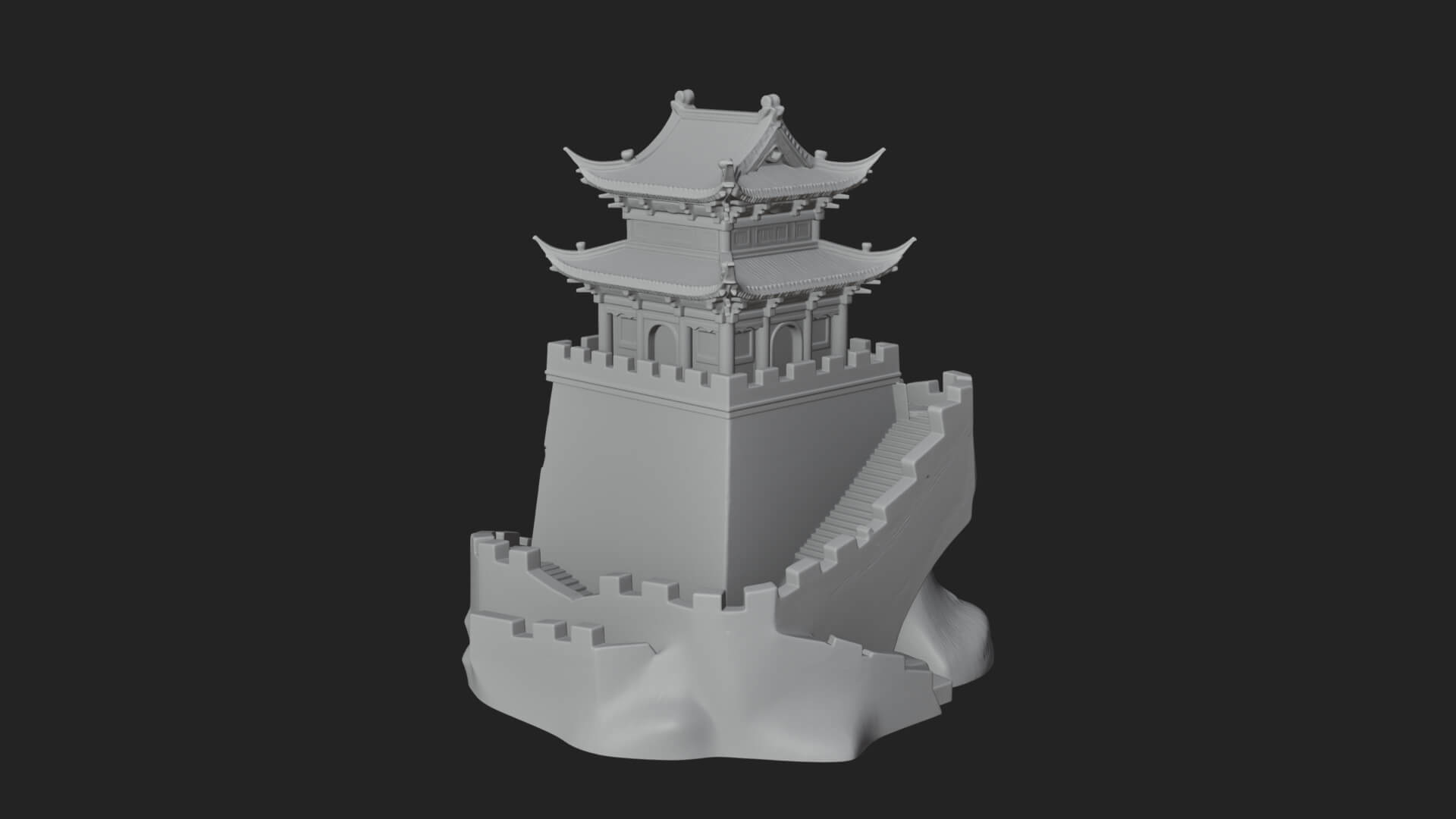 Fortified Pagoda Tower Design 2 3D Print Model 3D Model