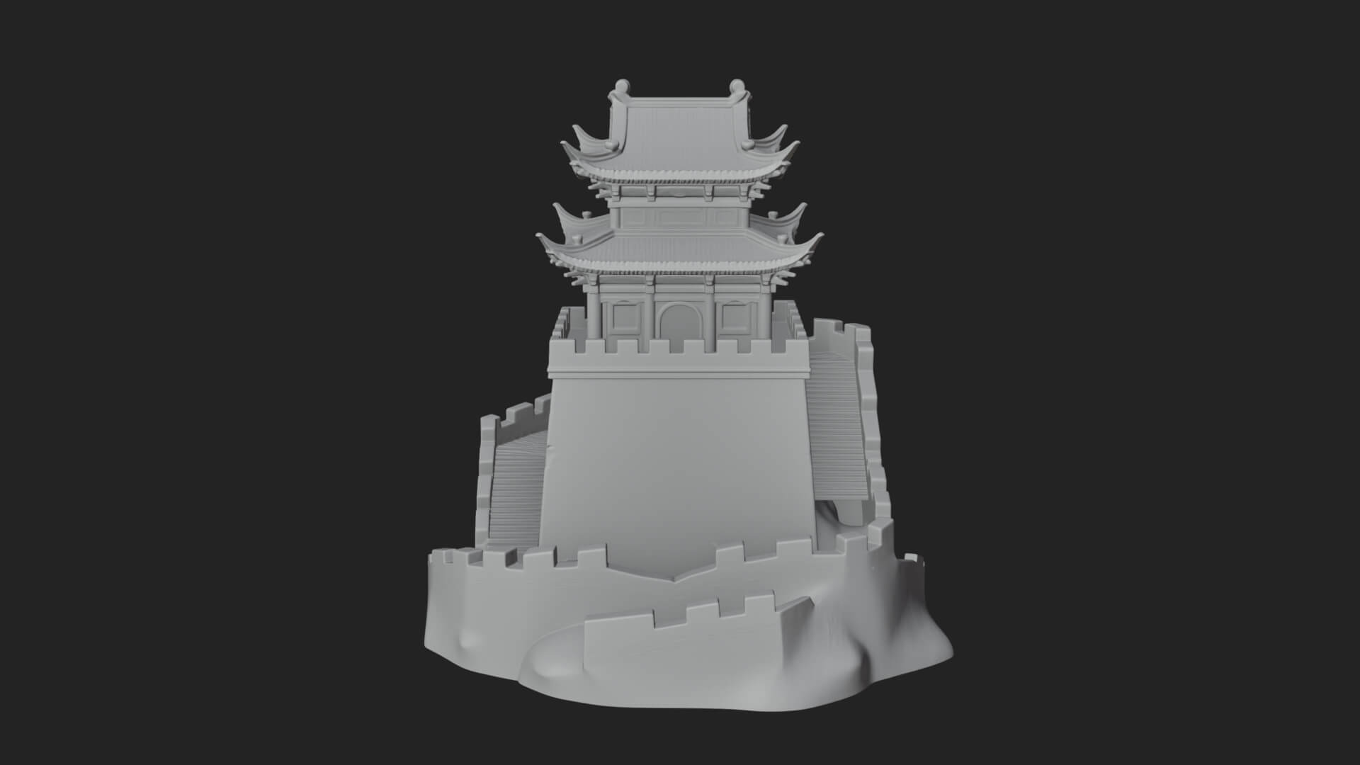 Fortified Pagoda Tower Design 2 3D Print Model 3D Model