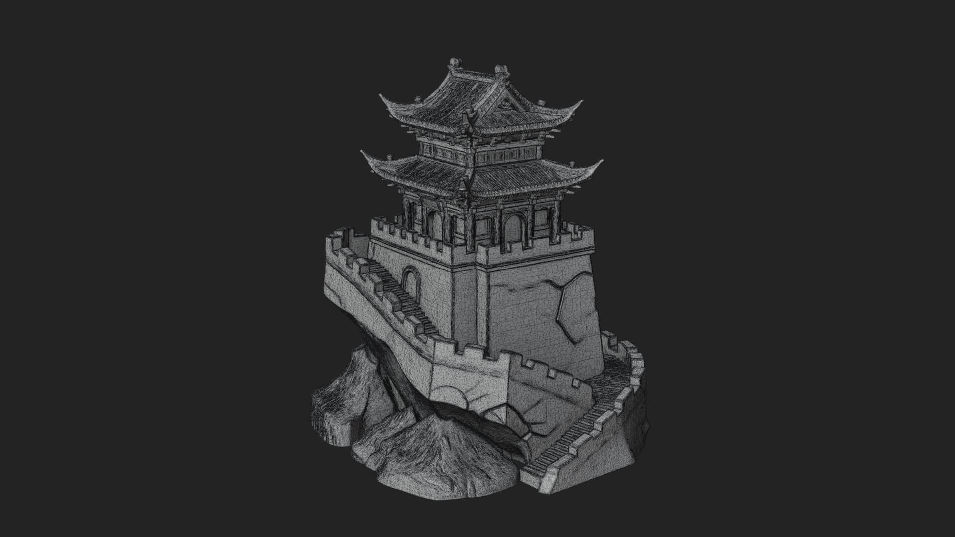 Fortified Pagoda Tower Design 2 3D Print Model 3D Model