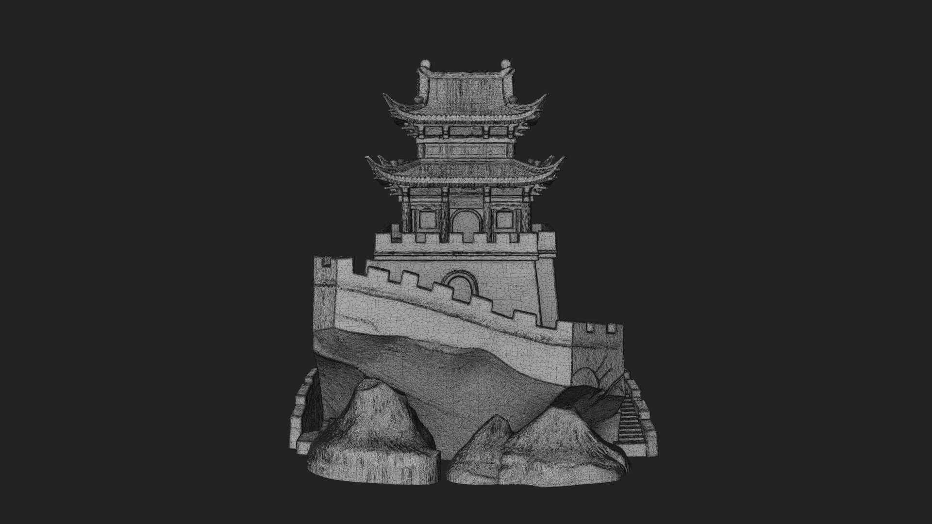 Fortified Pagoda Tower Design 2 3D Print Model 3D Model