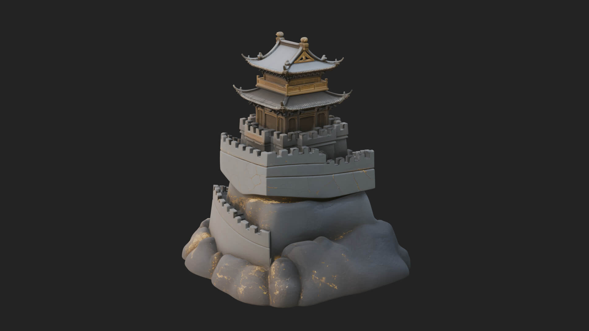 Fortified Pagoda Tower Design 3 3D Print Model 3D Model