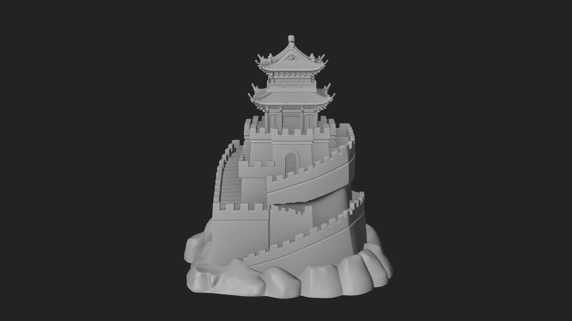 Fortified Pagoda Tower Design 3 3D Print Model 3D Model