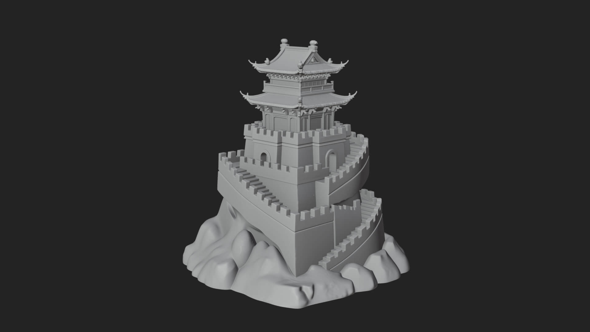 Fortified Pagoda Tower Design 3 3D Print Model 3D Model