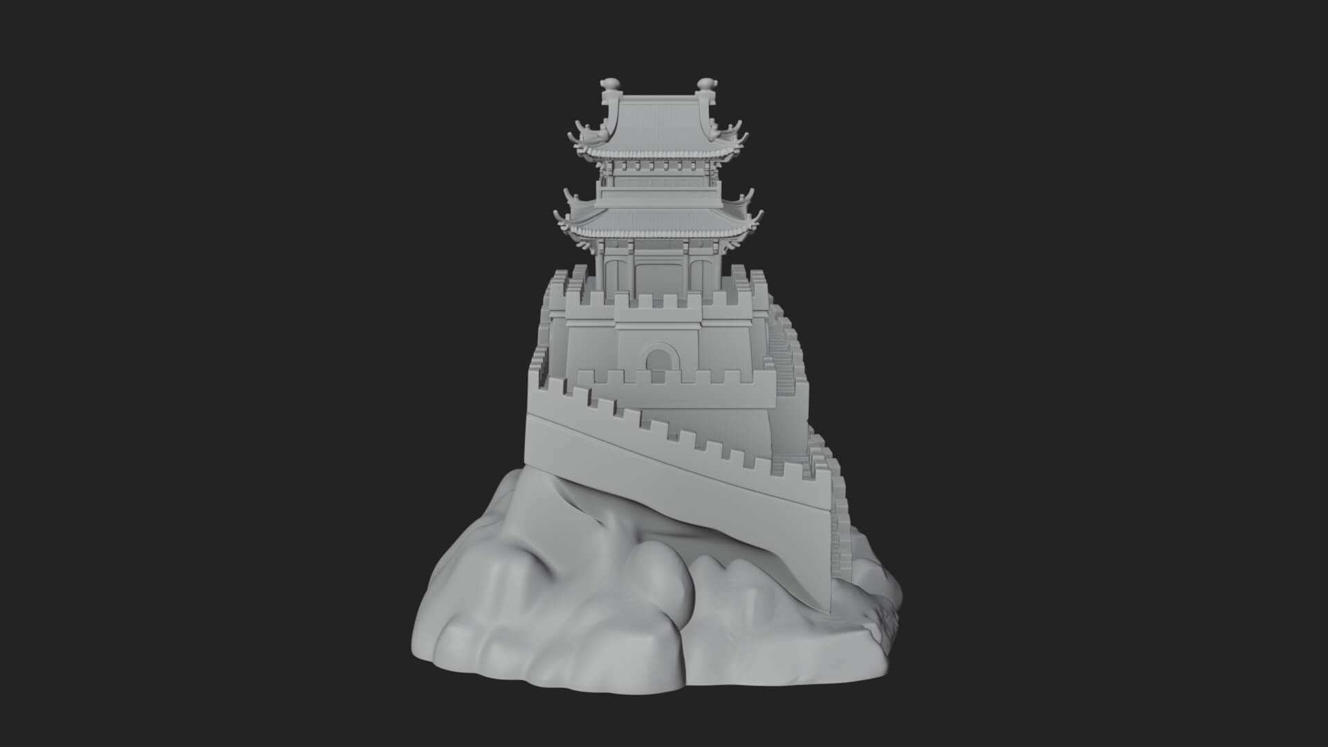 Fortified Pagoda Tower Design 3 3D Print Model 3D Model