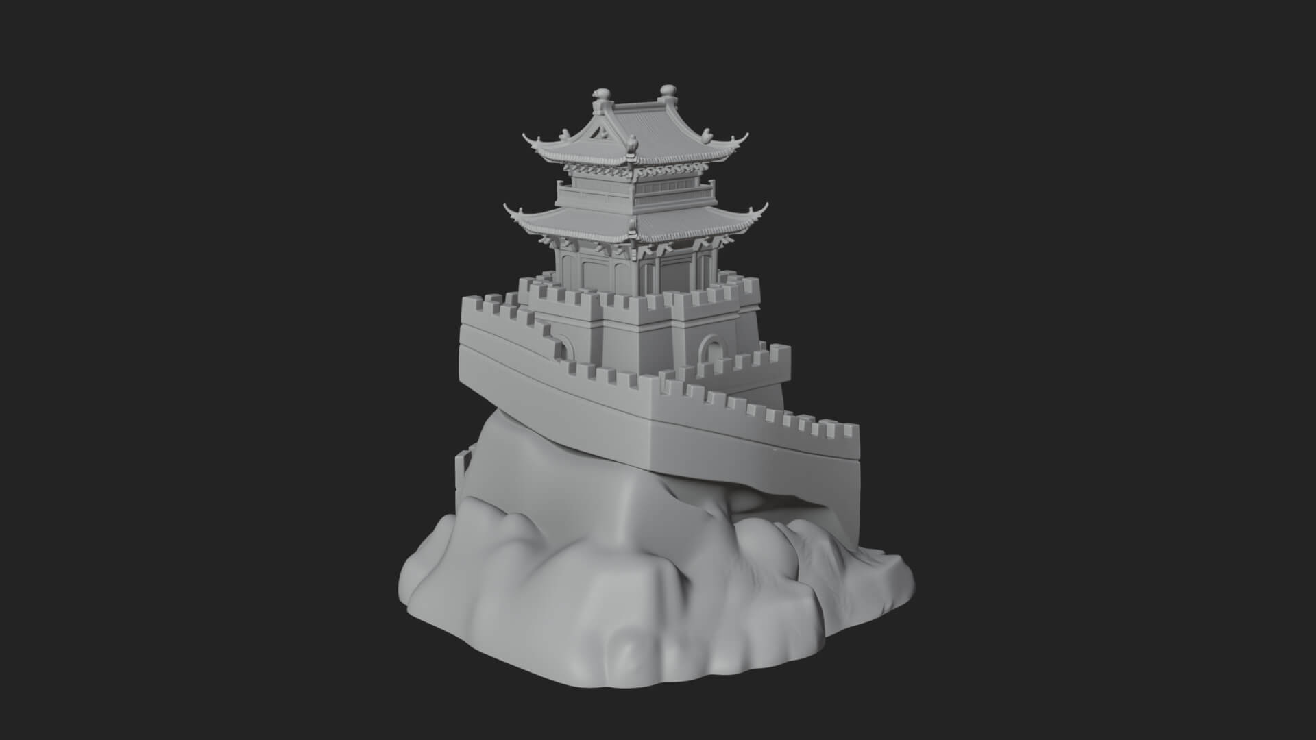 Fortified Pagoda Tower Design 3 3D Print Model 3D Model