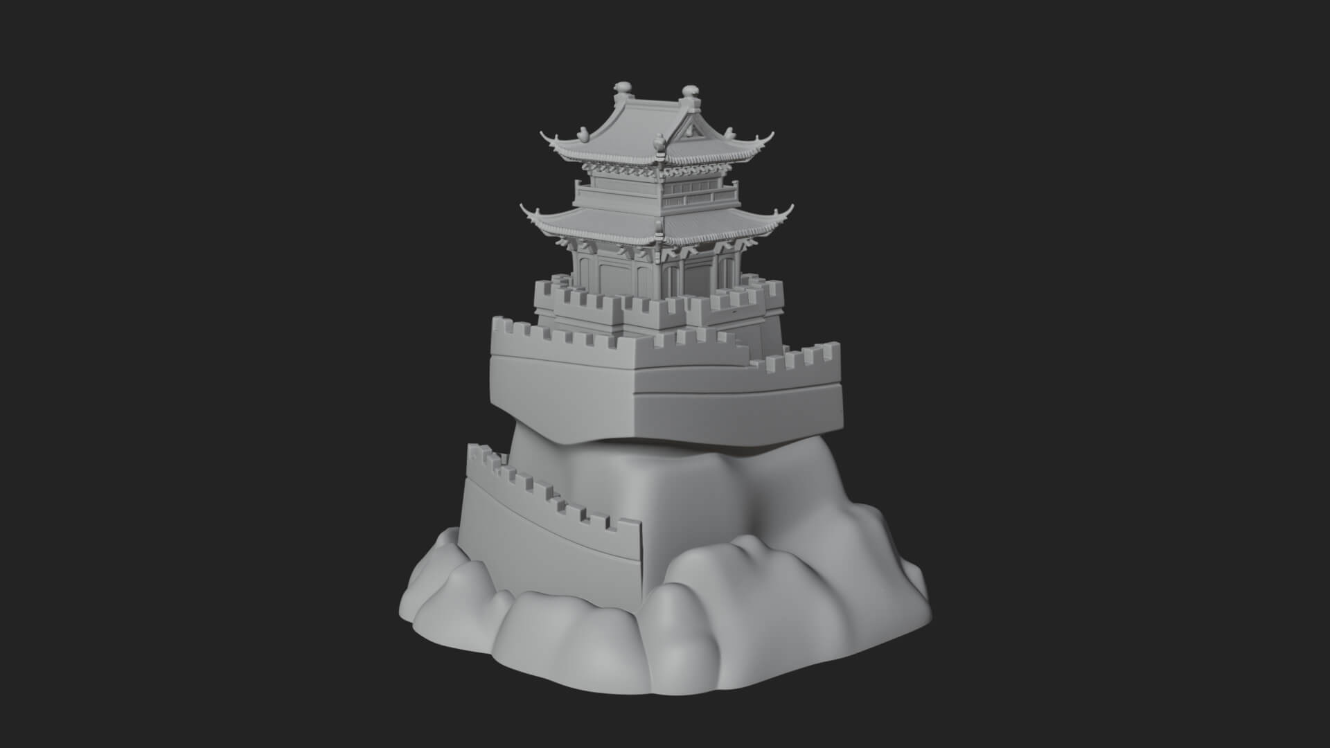 Fortified Pagoda Tower Design 3 3D Print Model 3D Model