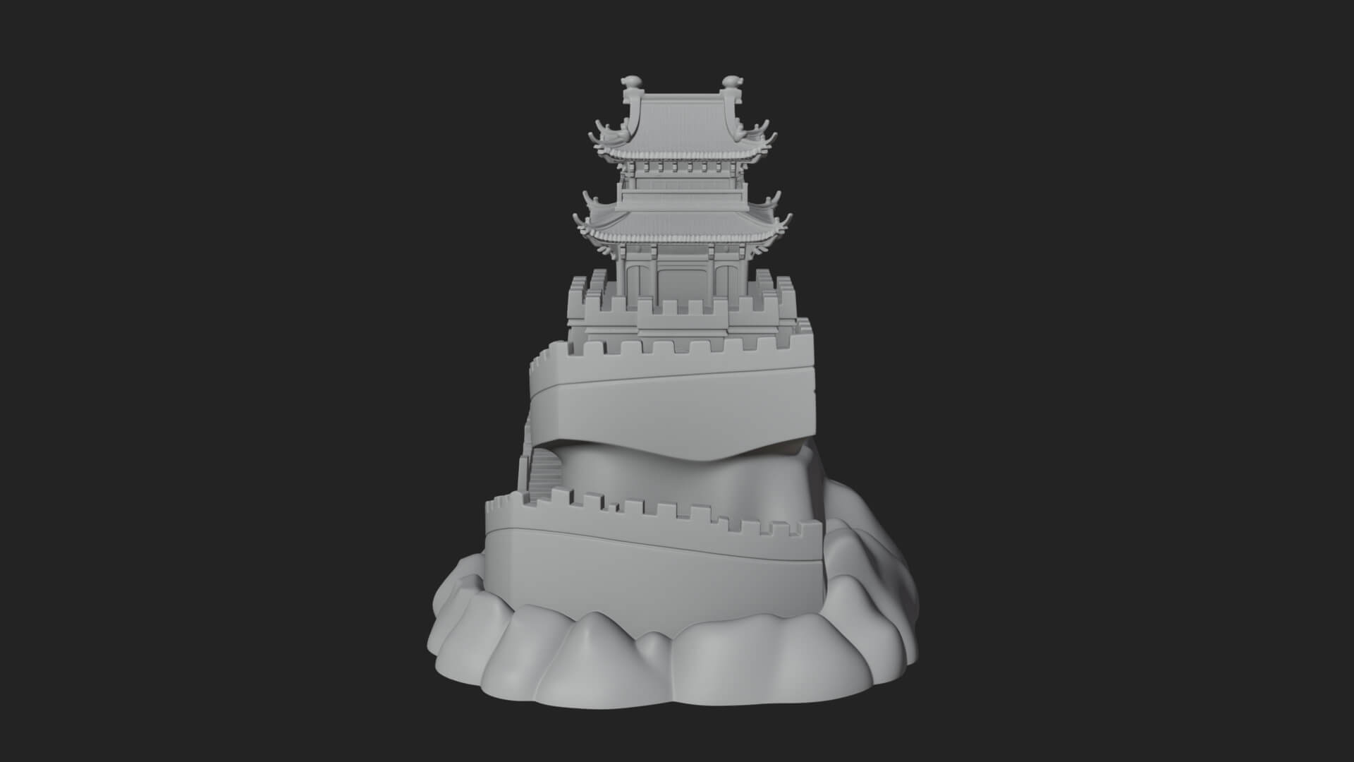 Fortified Pagoda Tower Design 3 3D Print Model 3D Model
