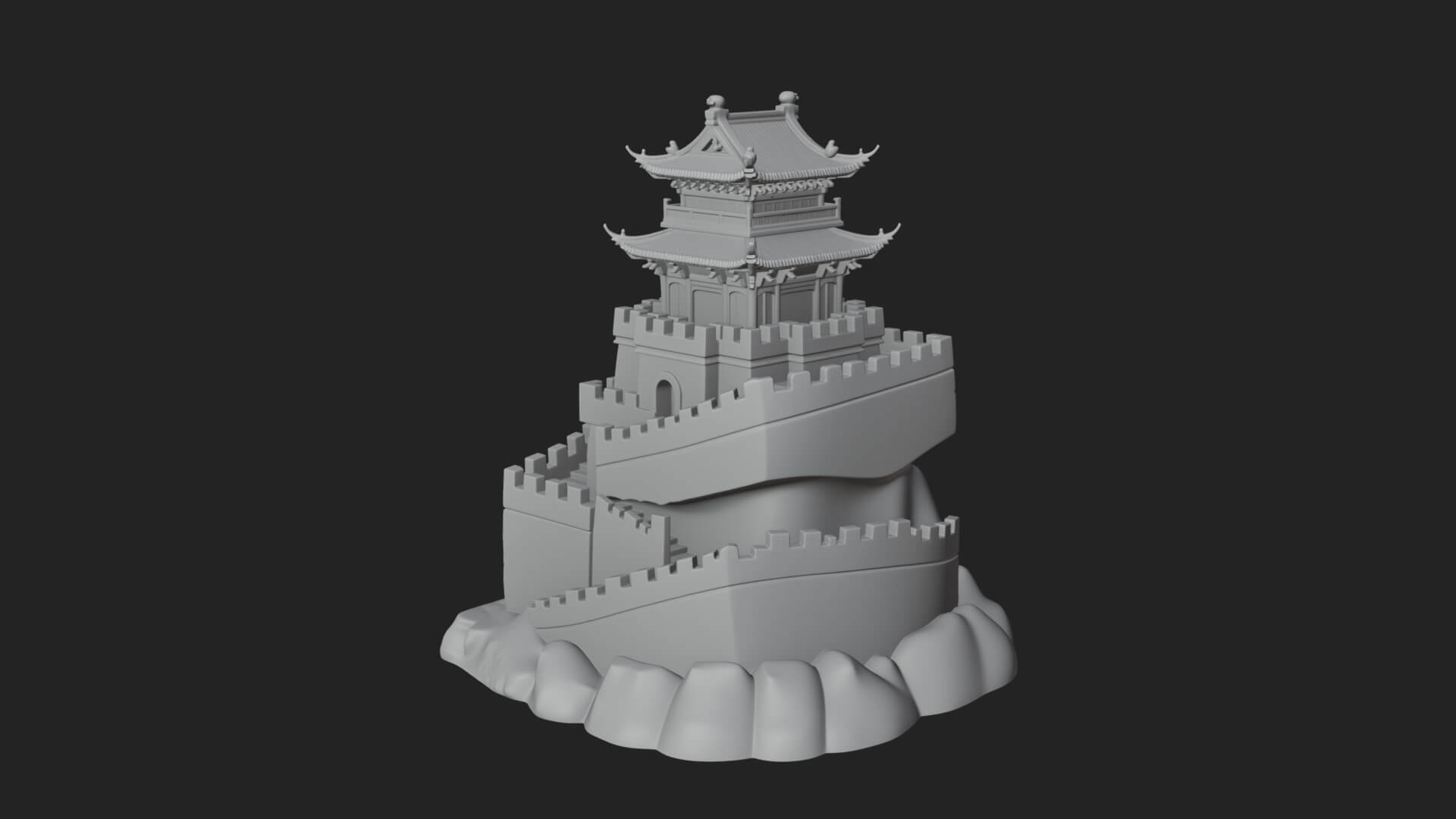 Fortified Pagoda Tower Design 3 3D Print Model 3D Model