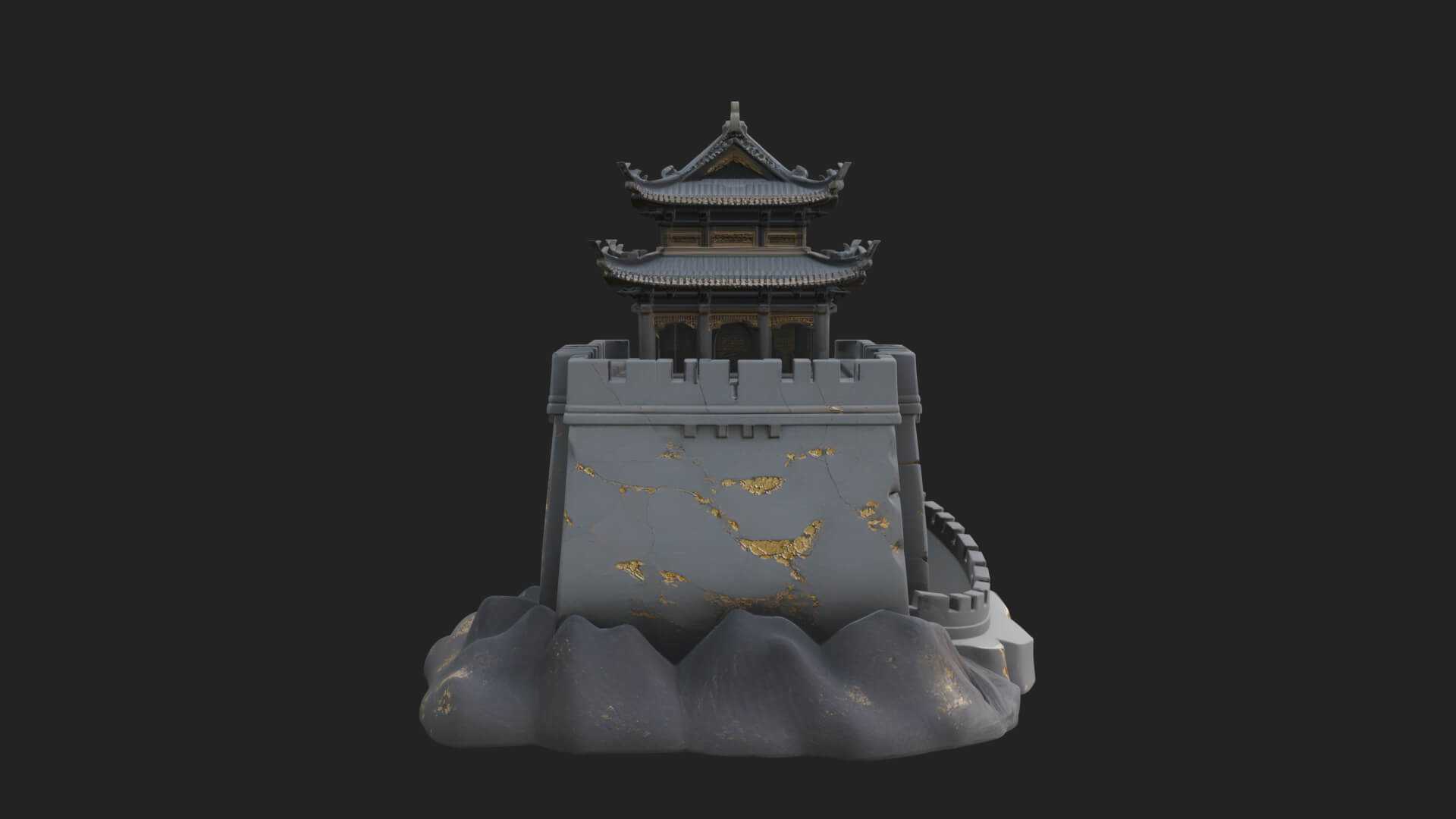 Fortified Pagoda Tower Design 4 3D Print Model 3D Model