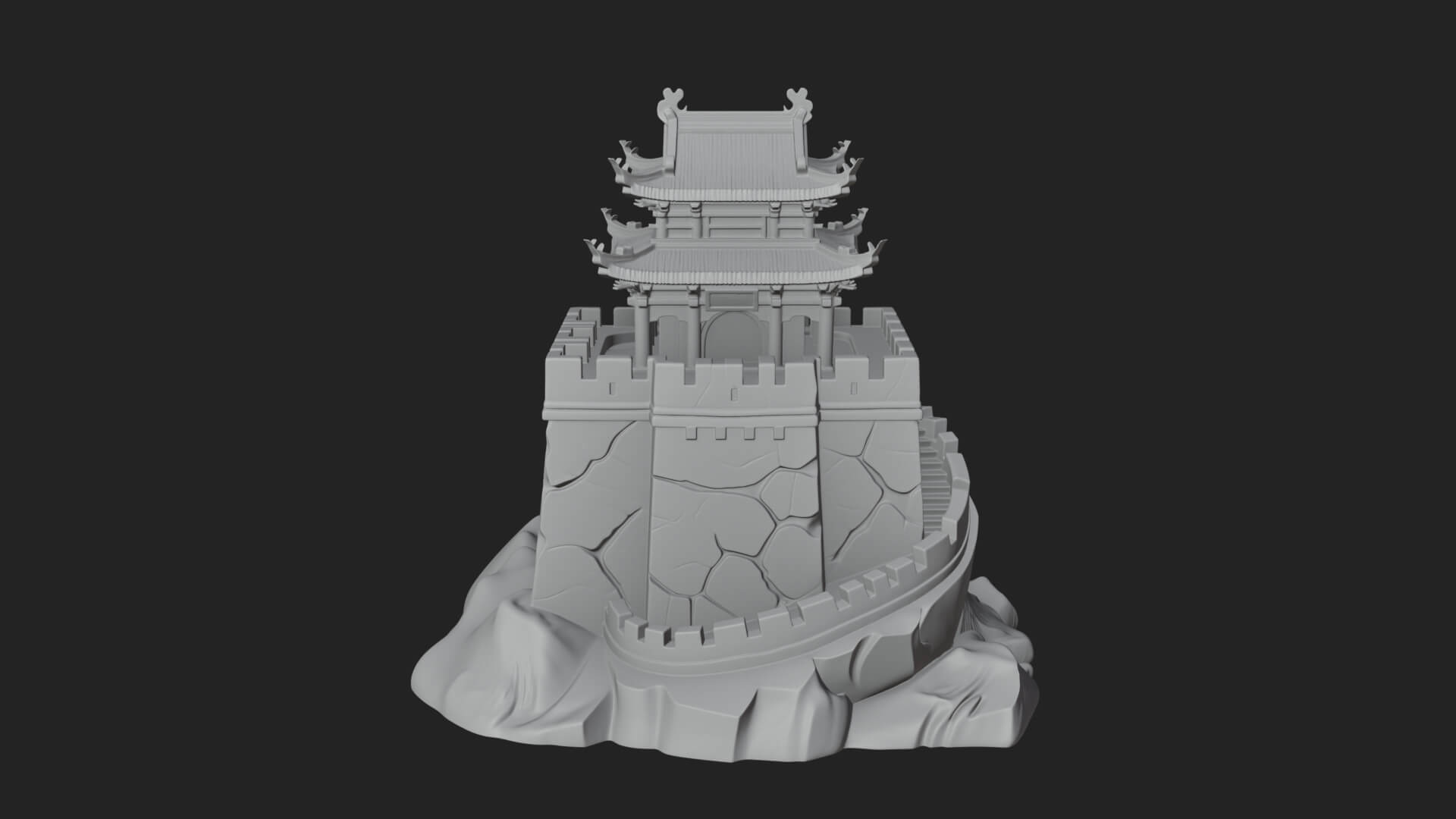 Fortified Pagoda Tower Design 4 3D Print Model 3D Model