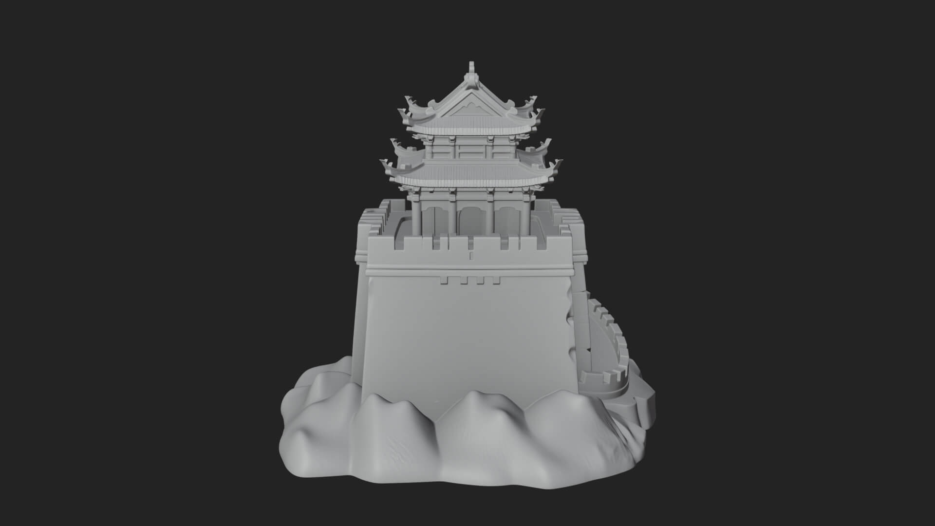 Fortified Pagoda Tower Design 4 3D Print Model 3D Model