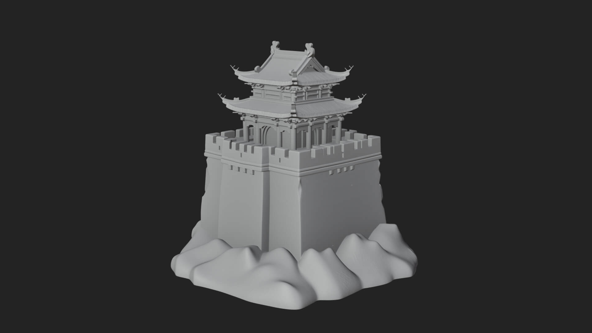 Fortified Pagoda Tower Design 4 3D Print Model 3D Model