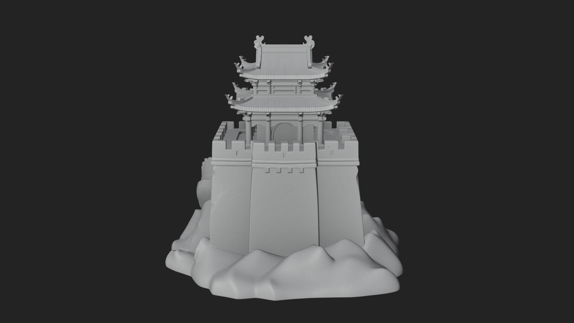Fortified Pagoda Tower Design 4 3D Print Model 3D Model