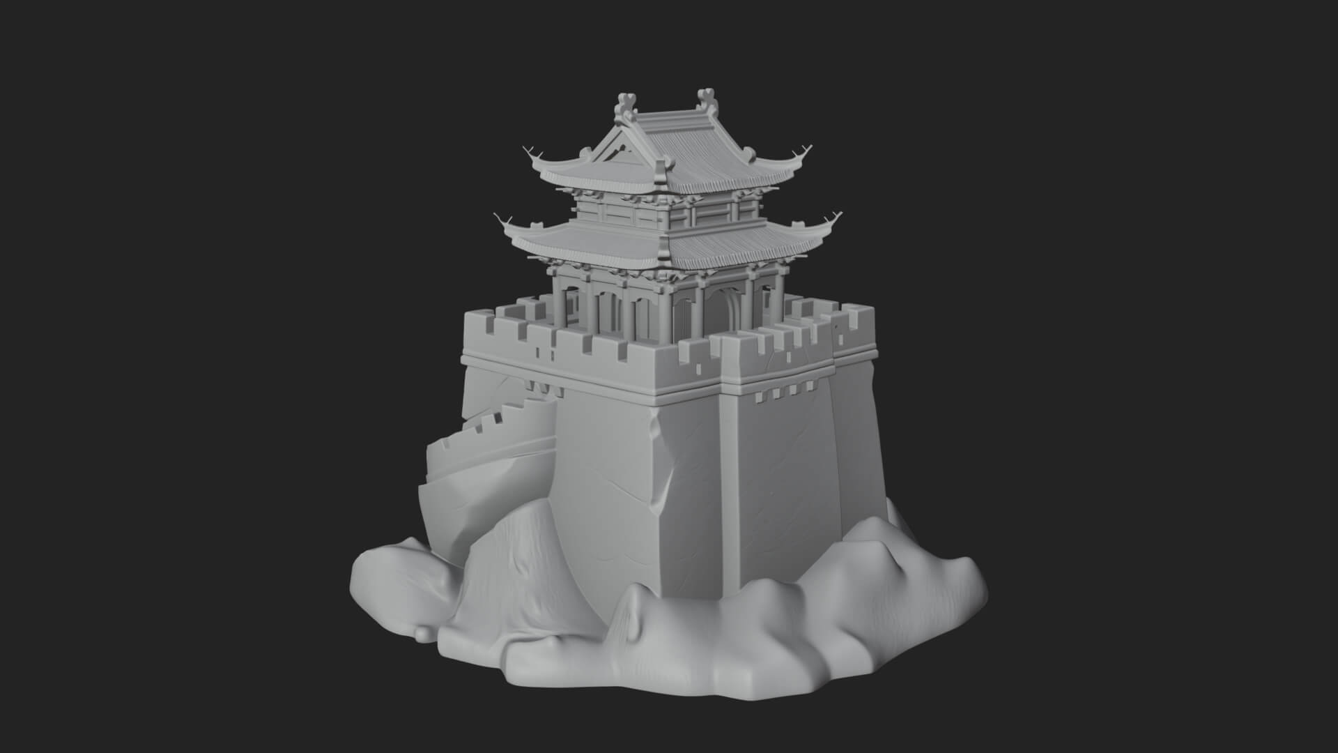 Fortified Pagoda Tower Design 4 3D Print Model 3D Model