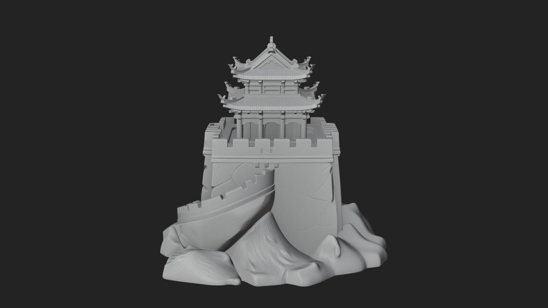Fortified Pagoda Tower Design 4 3D Print Model 3D Model