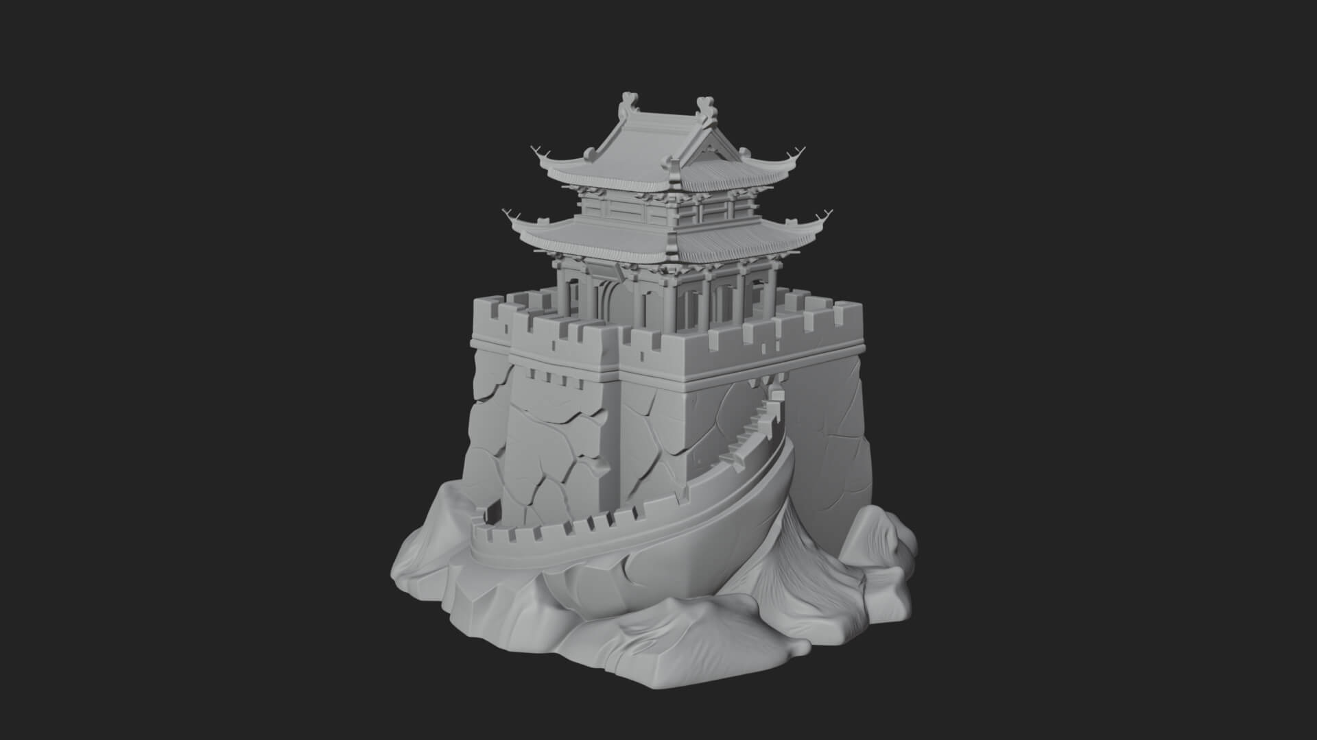 Fortified Pagoda Tower Design 4 3D Print Model 3D Model