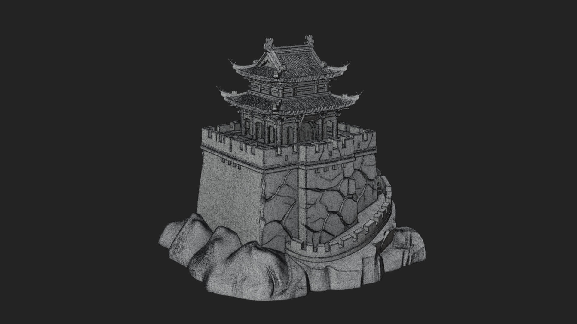 Fortified Pagoda Tower Design 4 3D Print Model 3D Model
