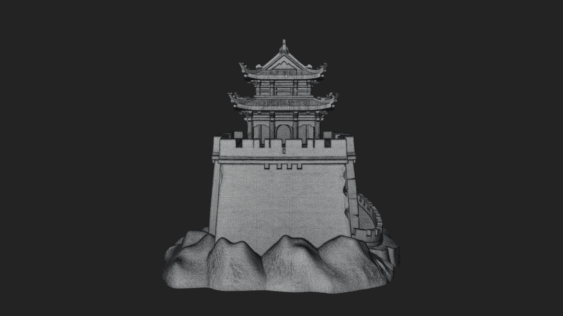 Fortified Pagoda Tower Design 4 3D Print Model 3D Model