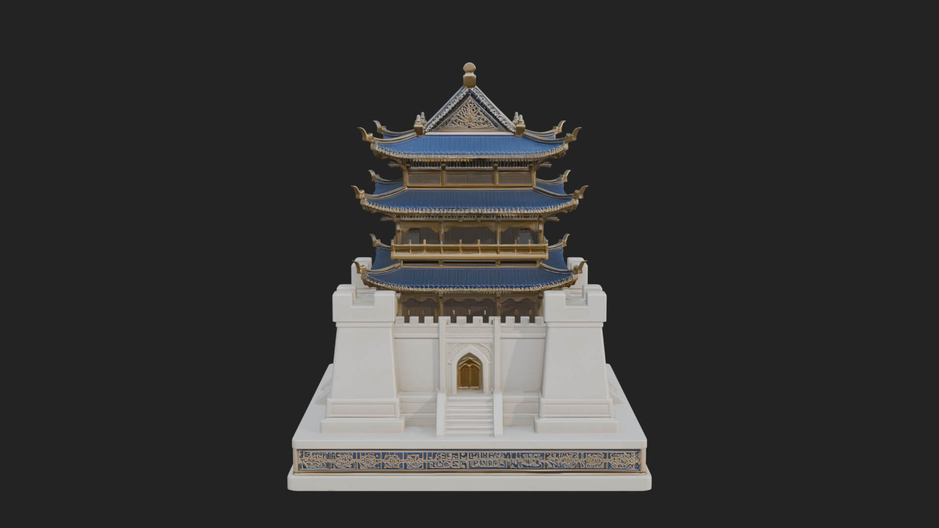 Fortified Pagoda Tower Design 5 3D Print Model 3D Model