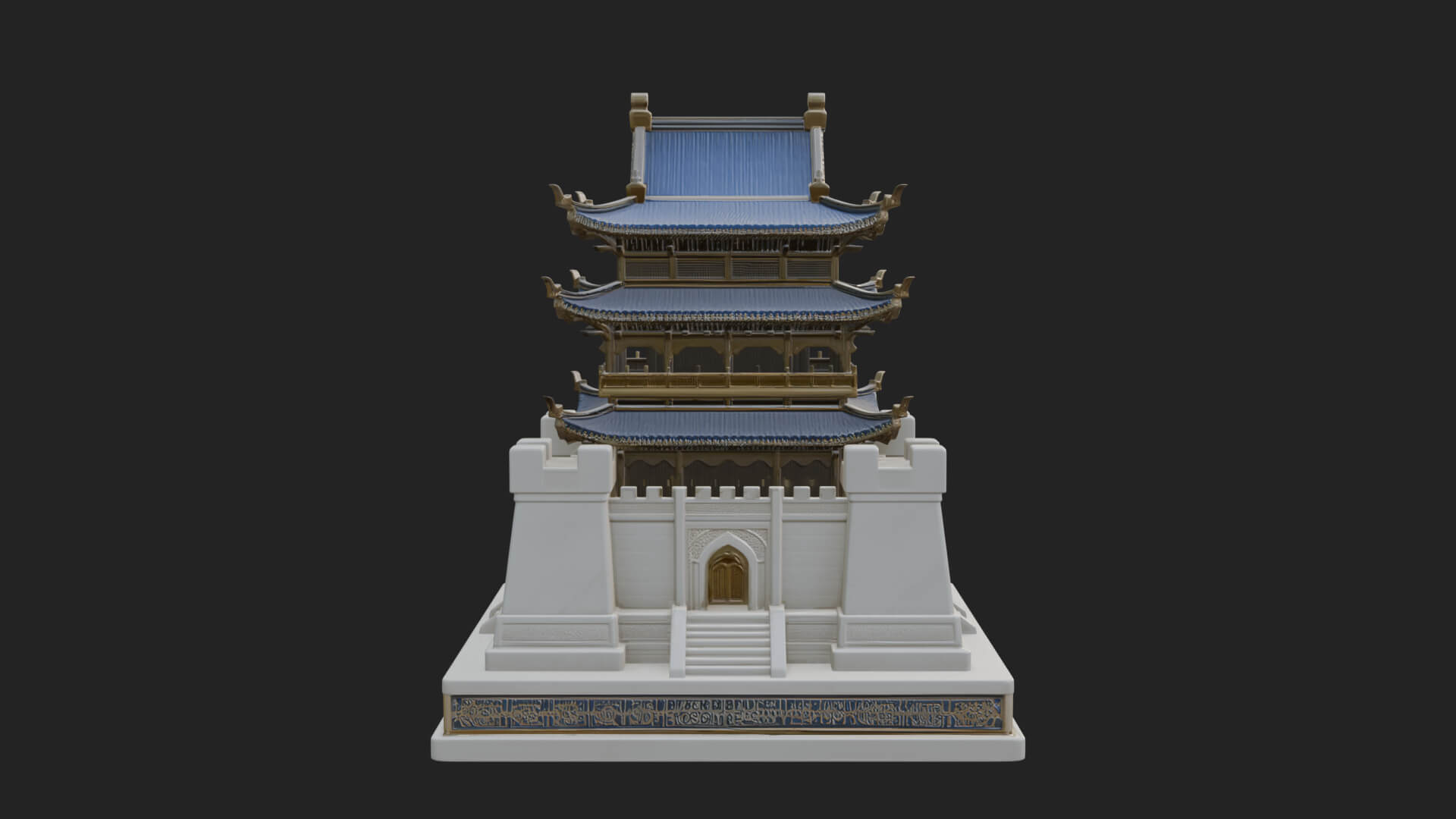 Fortified Pagoda Tower Design 5 3D Print Model 3D Model