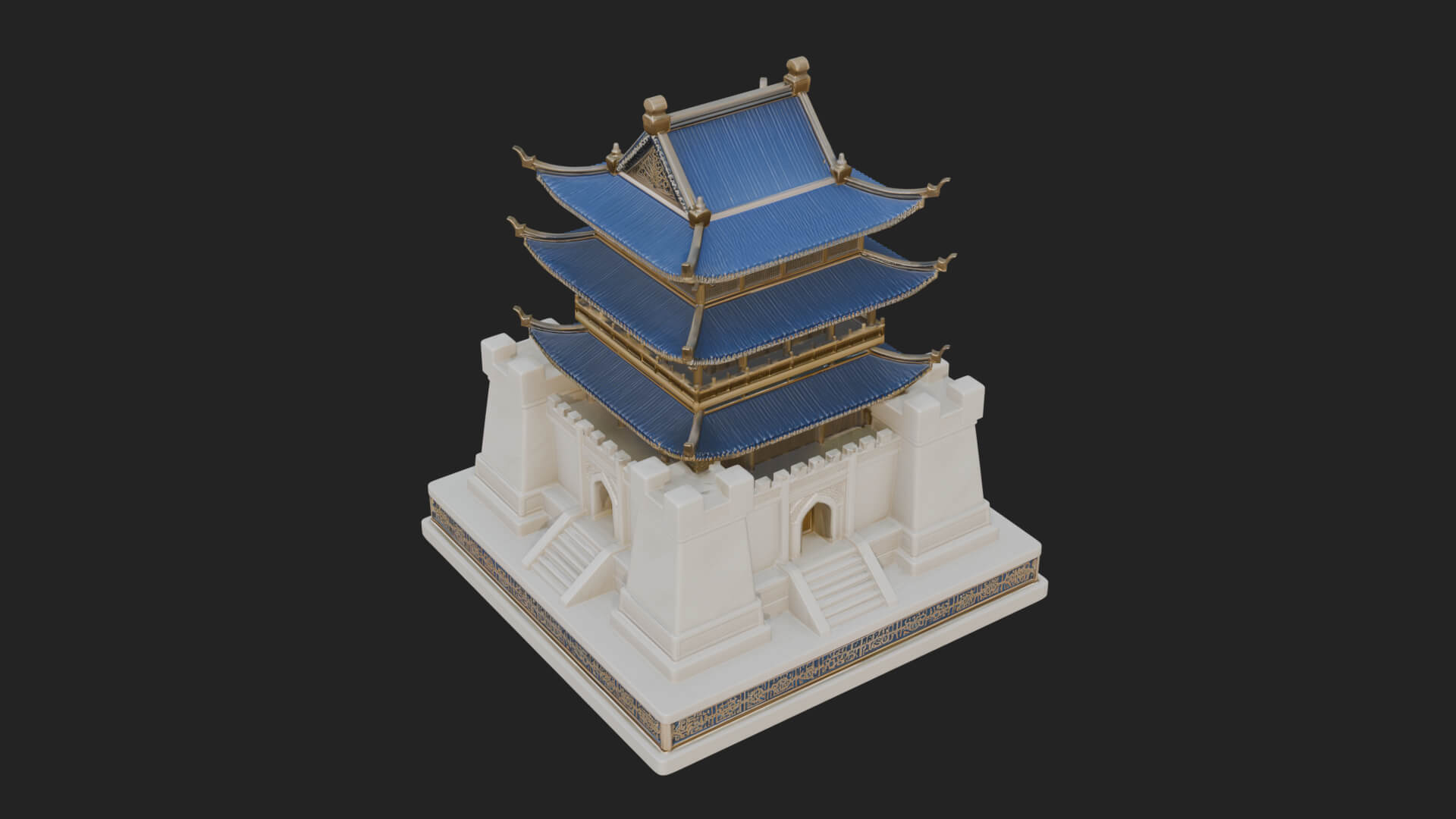 Fortified Pagoda Tower Design 5 3D Print Model 3D Model