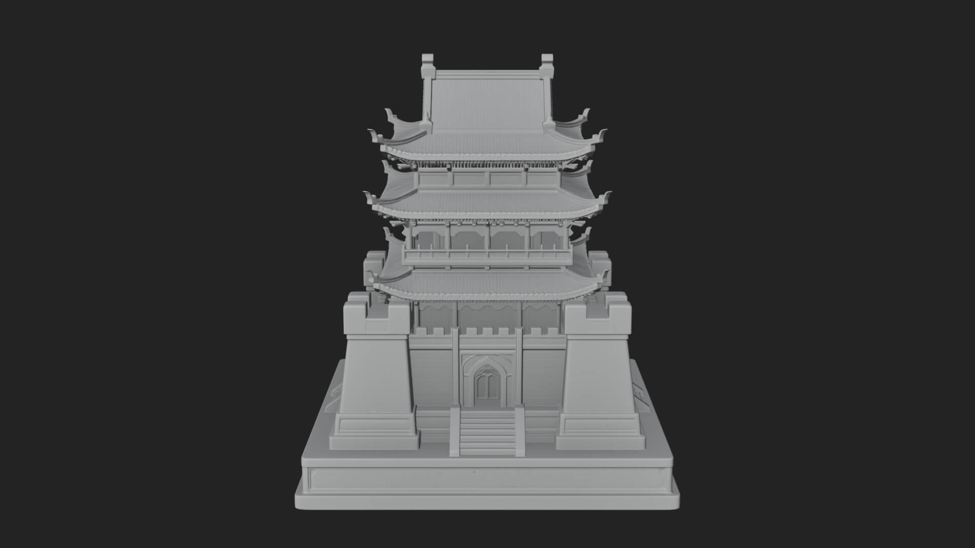 Fortified Pagoda Tower Design 5 3D Print Model 3D Model
