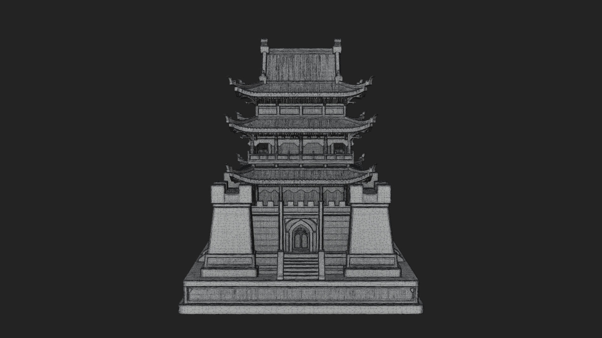 Fortified Pagoda Tower Design 5 3D Print Model 3D Model