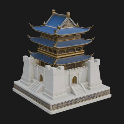 Fortified Pagoda Tower Design 5 3D Print Model