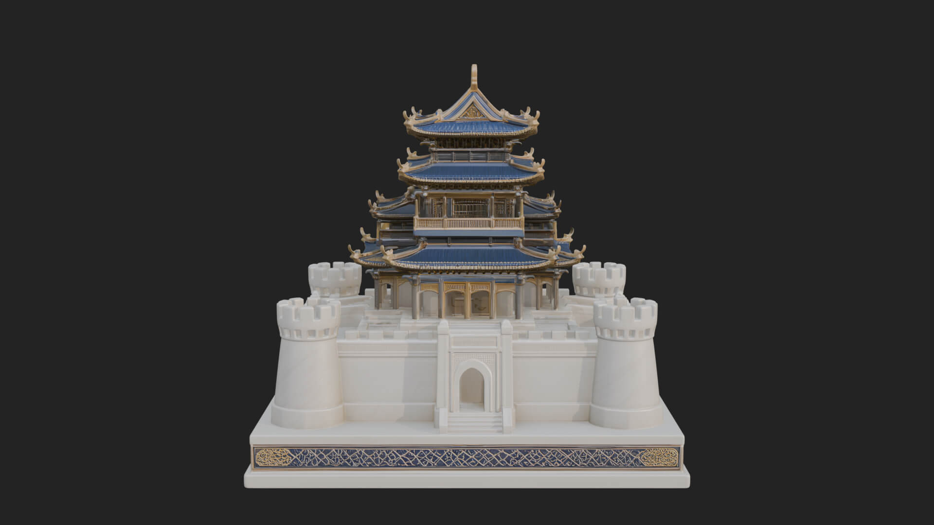 Fortified Pagoda Tower Design 6 3D Print Model 3D Model