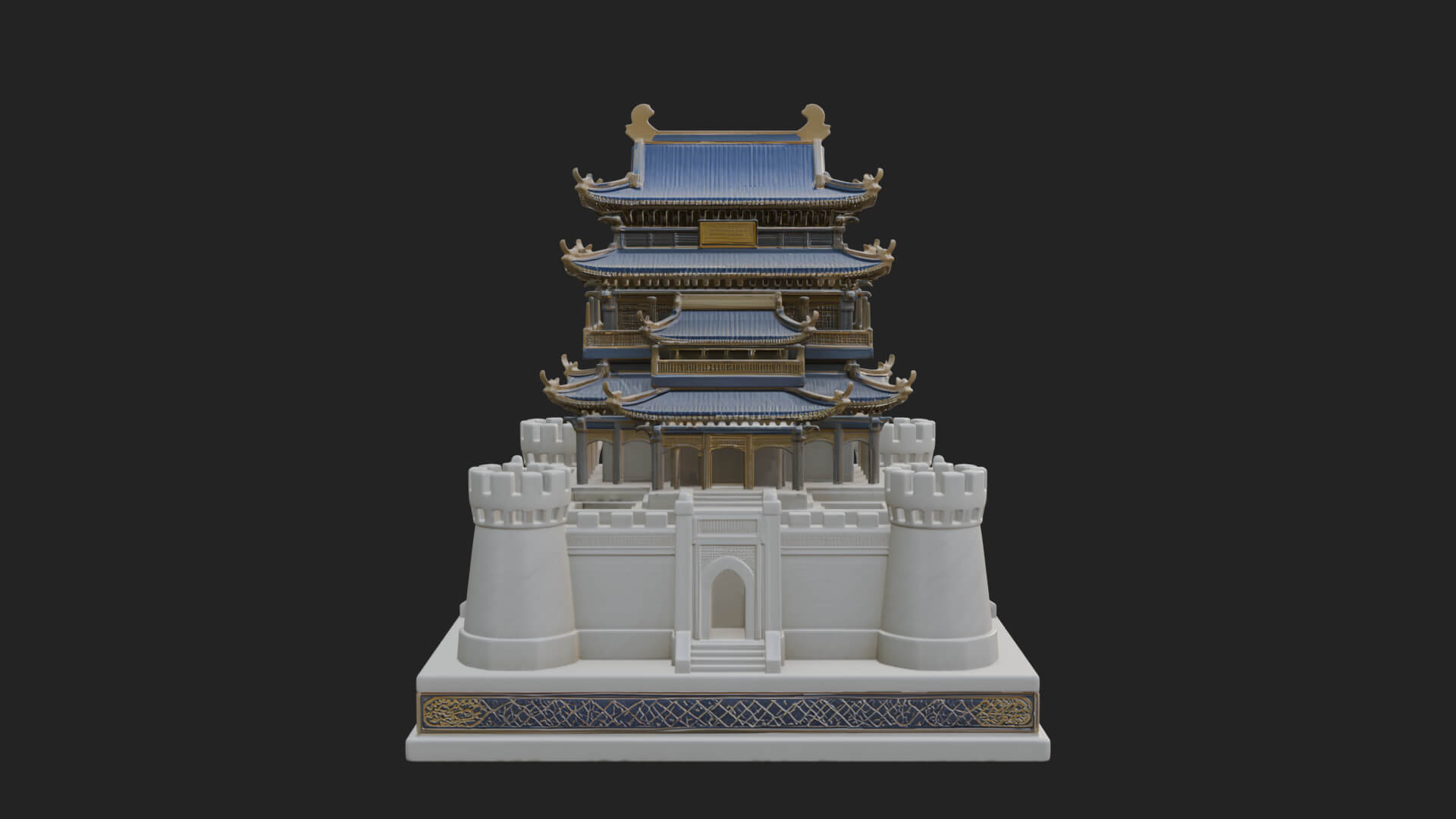Fortified Pagoda Tower Design 6 3D Print Model 3D Model