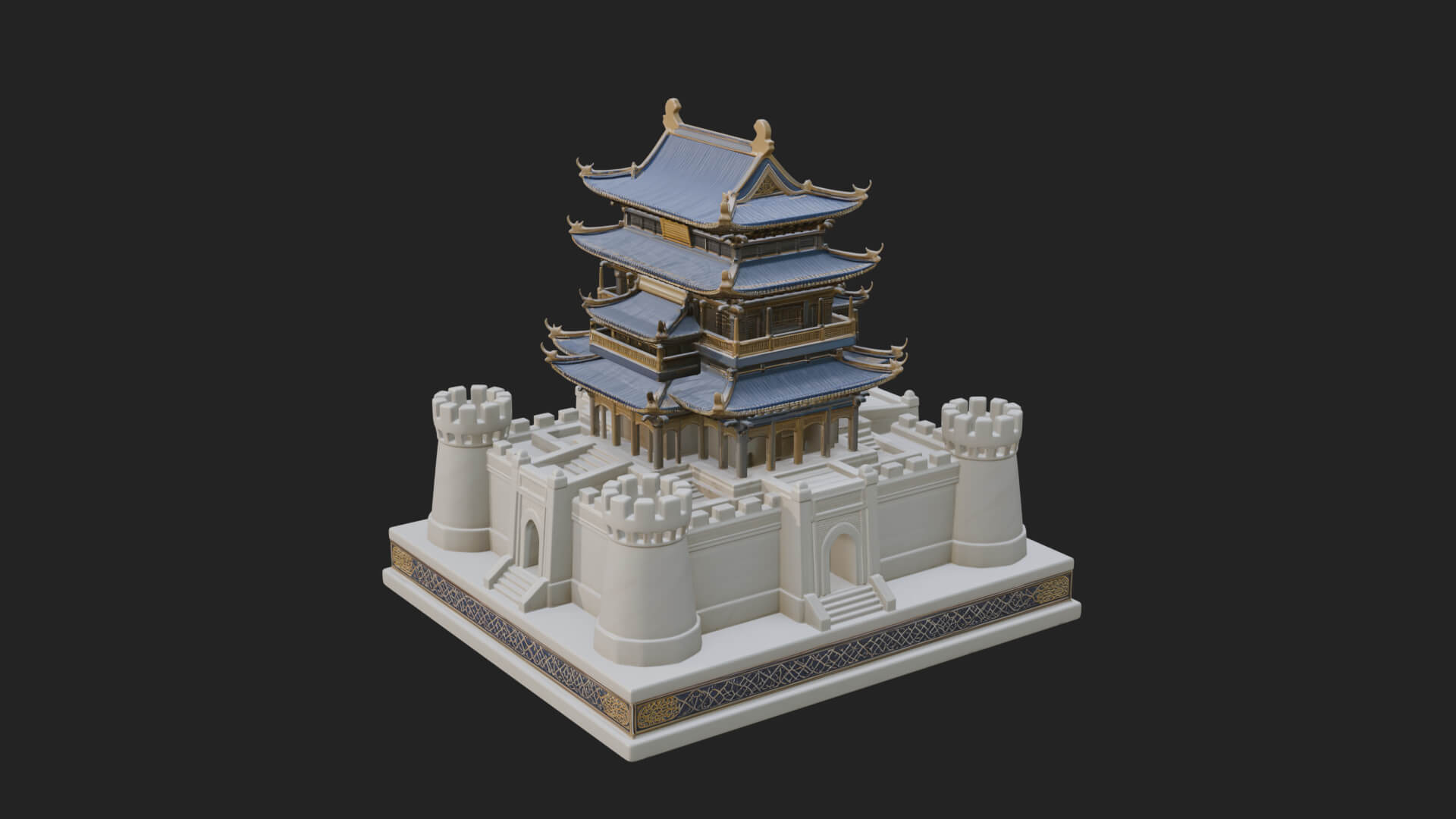Fortified Pagoda Tower Design 6 3D Print Model 3D Model