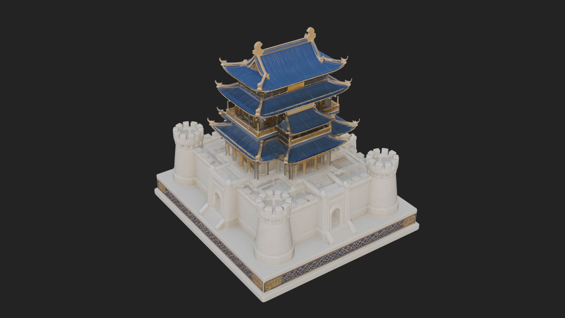 Fortified Pagoda Tower Design 6 3D Print Model 3D Model