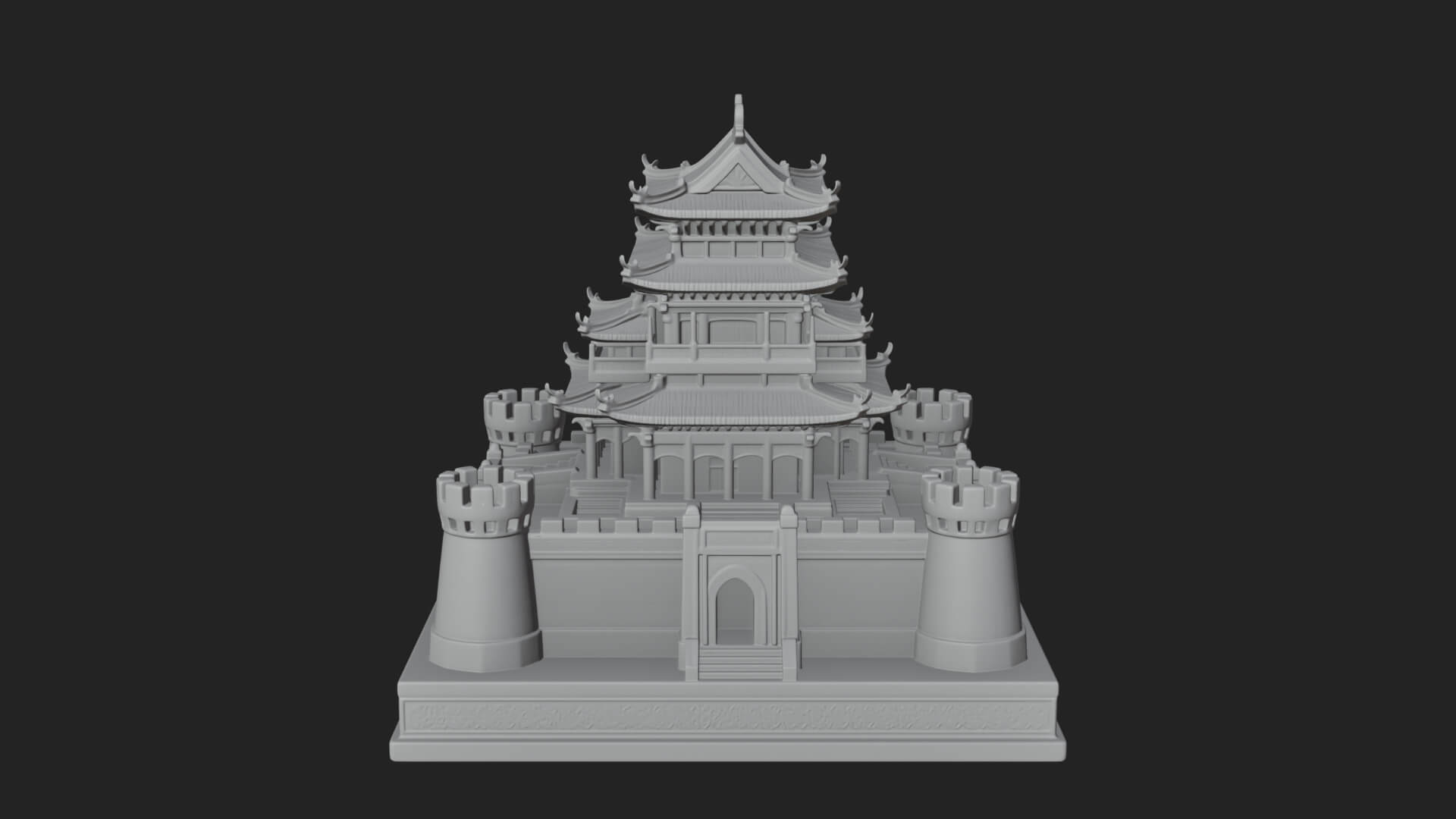 Fortified Pagoda Tower Design 6 3D Print Model 3D Model
