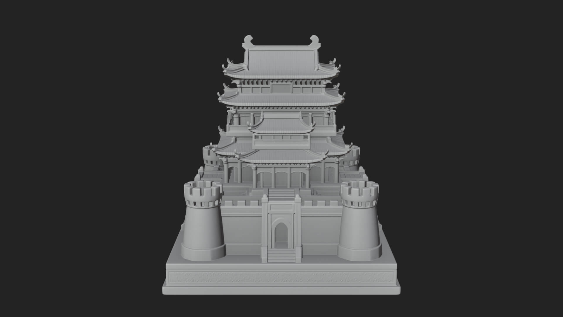 Fortified Pagoda Tower Design 6 3D Print Model 3D Model