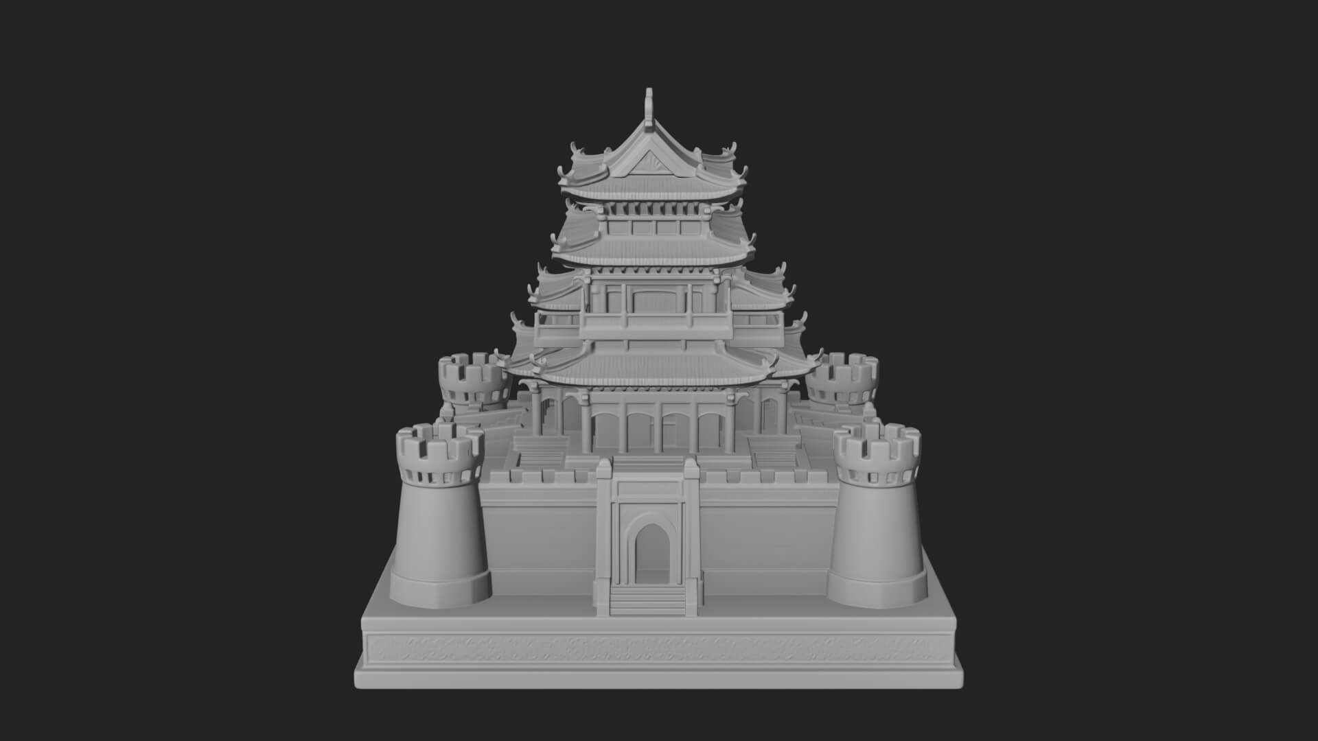 Fortified Pagoda Tower Design 6 3D Print Model 3D Model