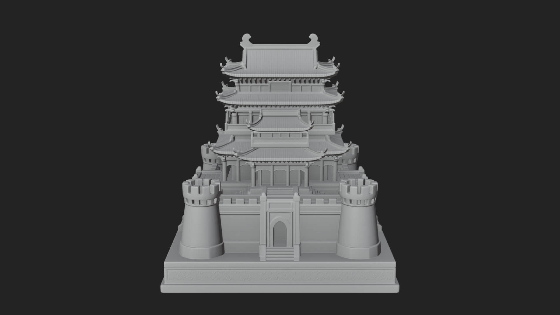 Fortified Pagoda Tower Design 6 3D Print Model 3D Model