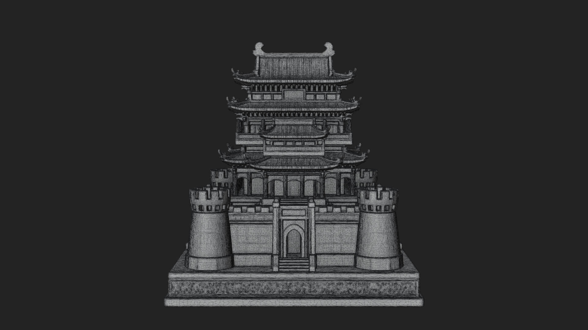 Fortified Pagoda Tower Design 6 3D Print Model 3D Model