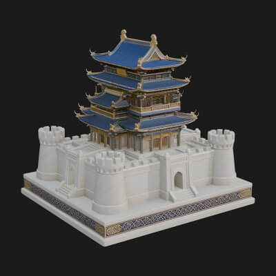 Fortified Pagoda Tower Design 6 3D Print Model