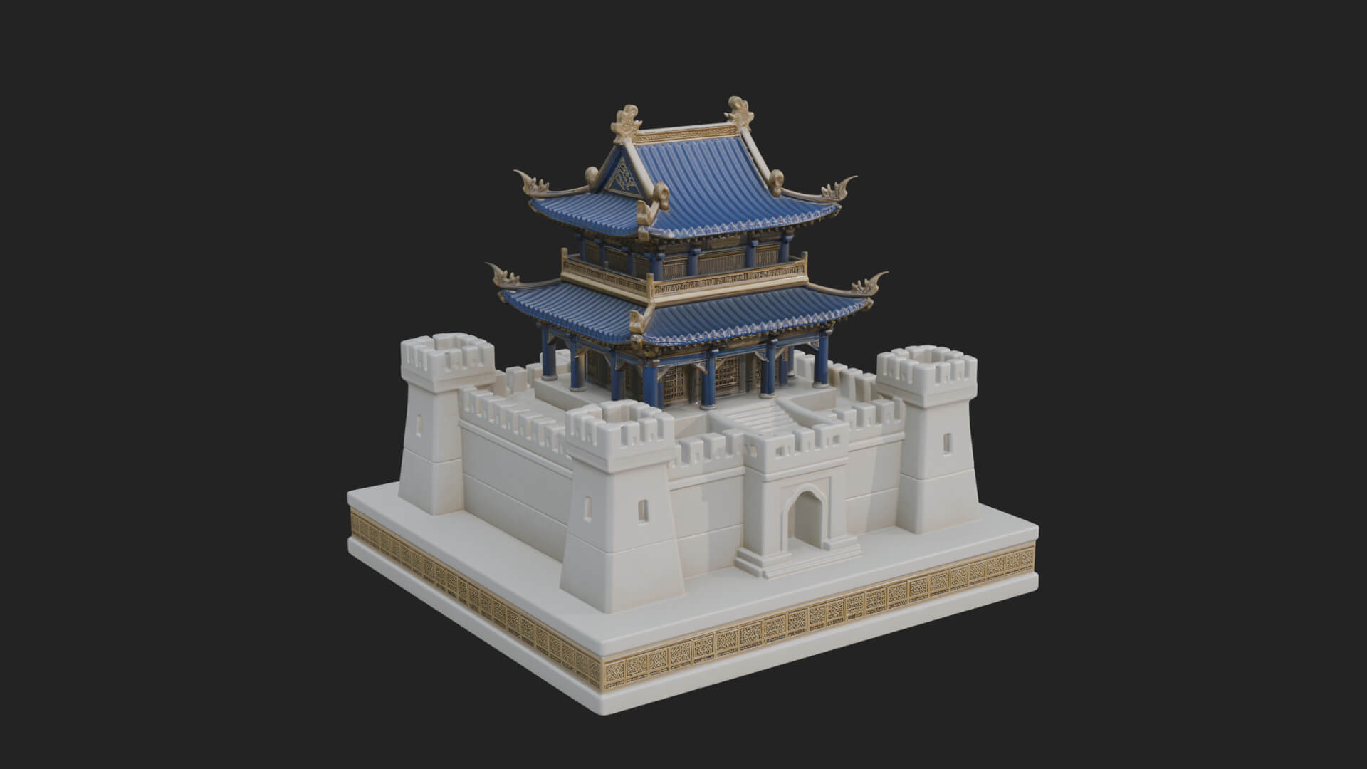 Fortified Pagoda Tower Design 7 3D Print Model 3D Model