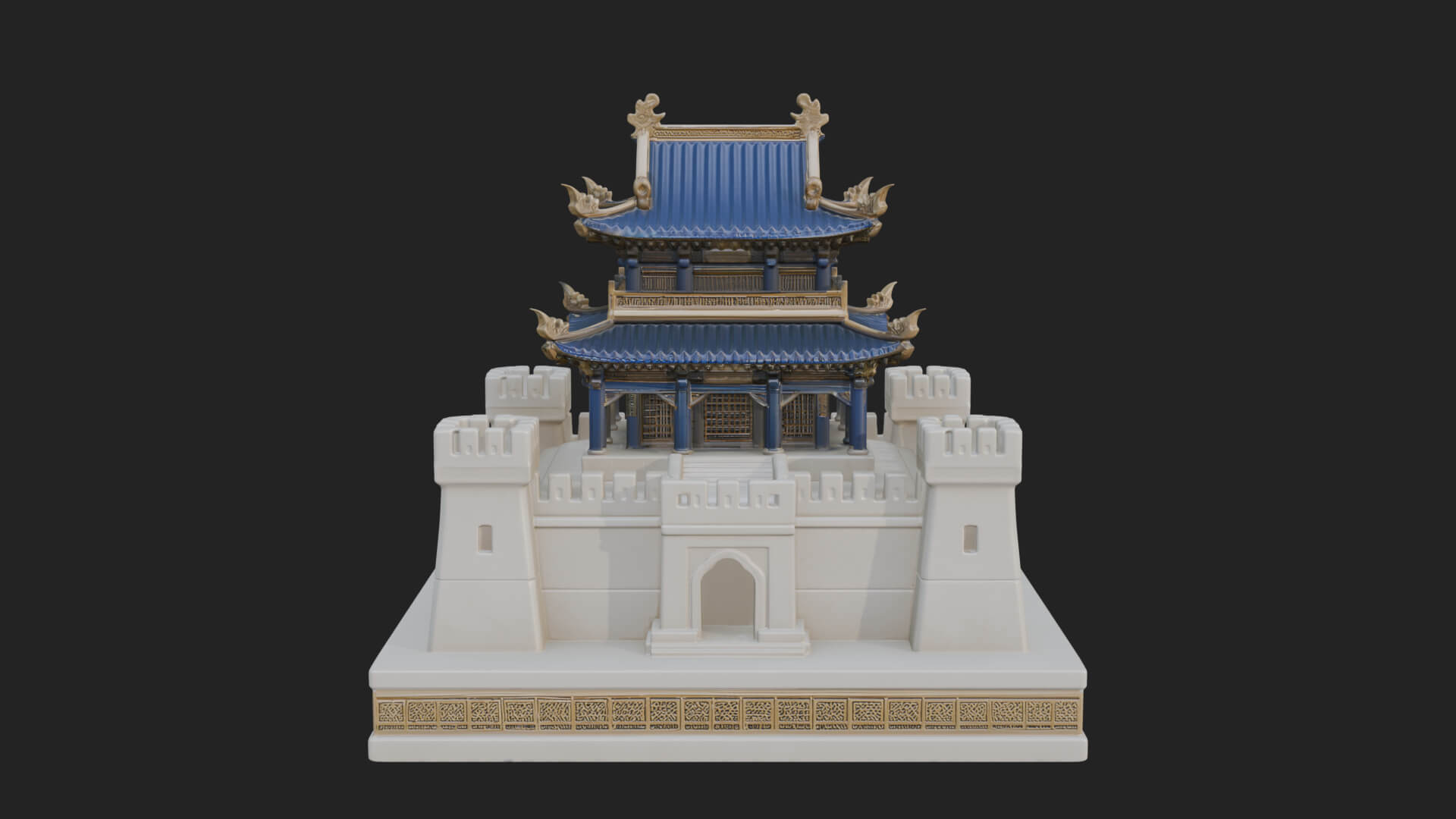 Fortified Pagoda Tower Design 7 3D Print Model 3D Model