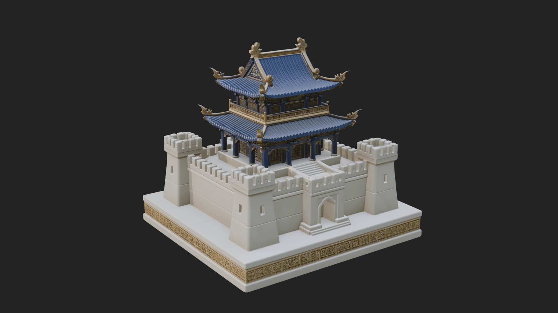 Fortified Pagoda Tower Design 7 3D Print Model 3D Model