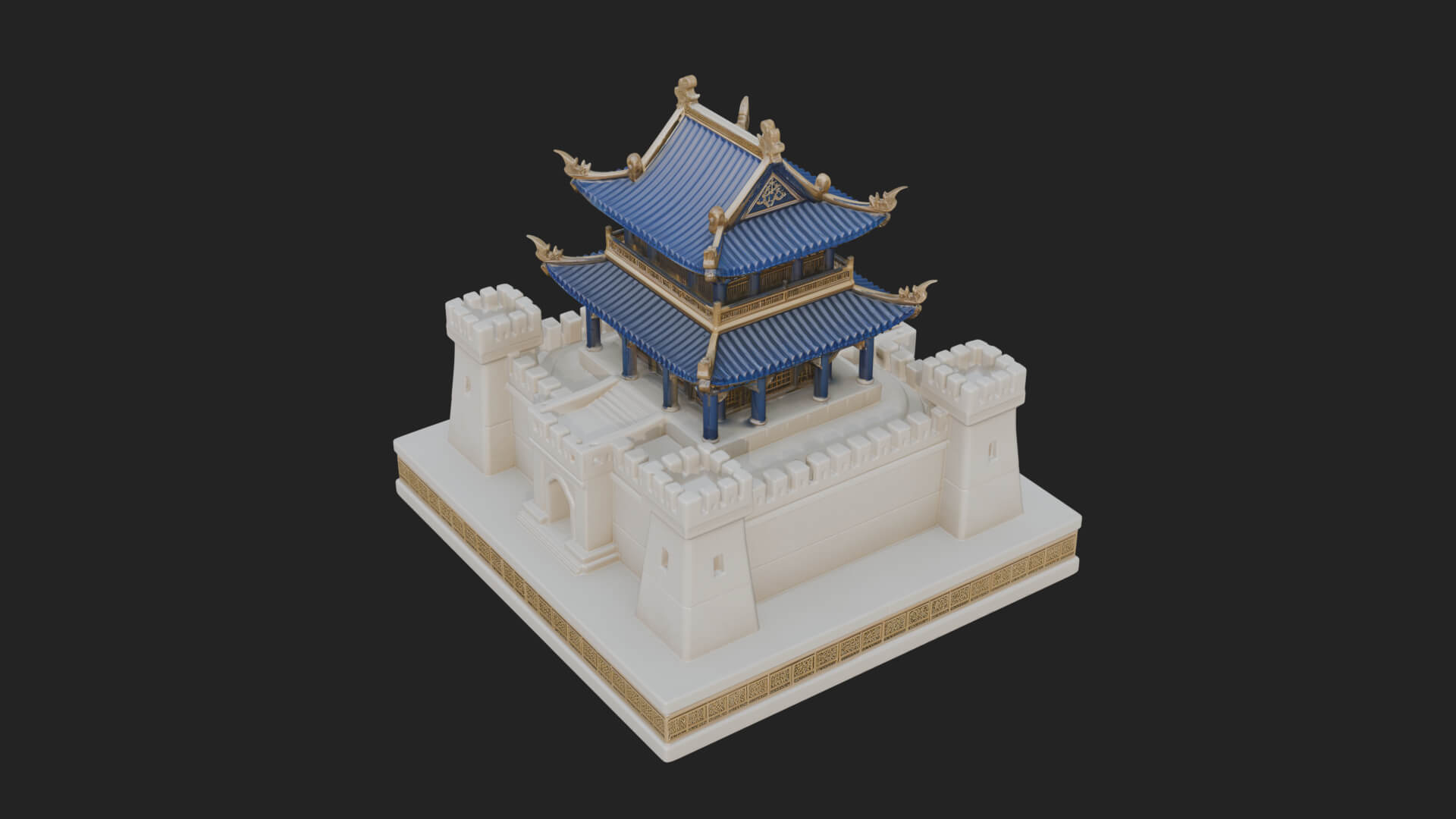 Fortified Pagoda Tower Design 7 3D Print Model 3D Model
