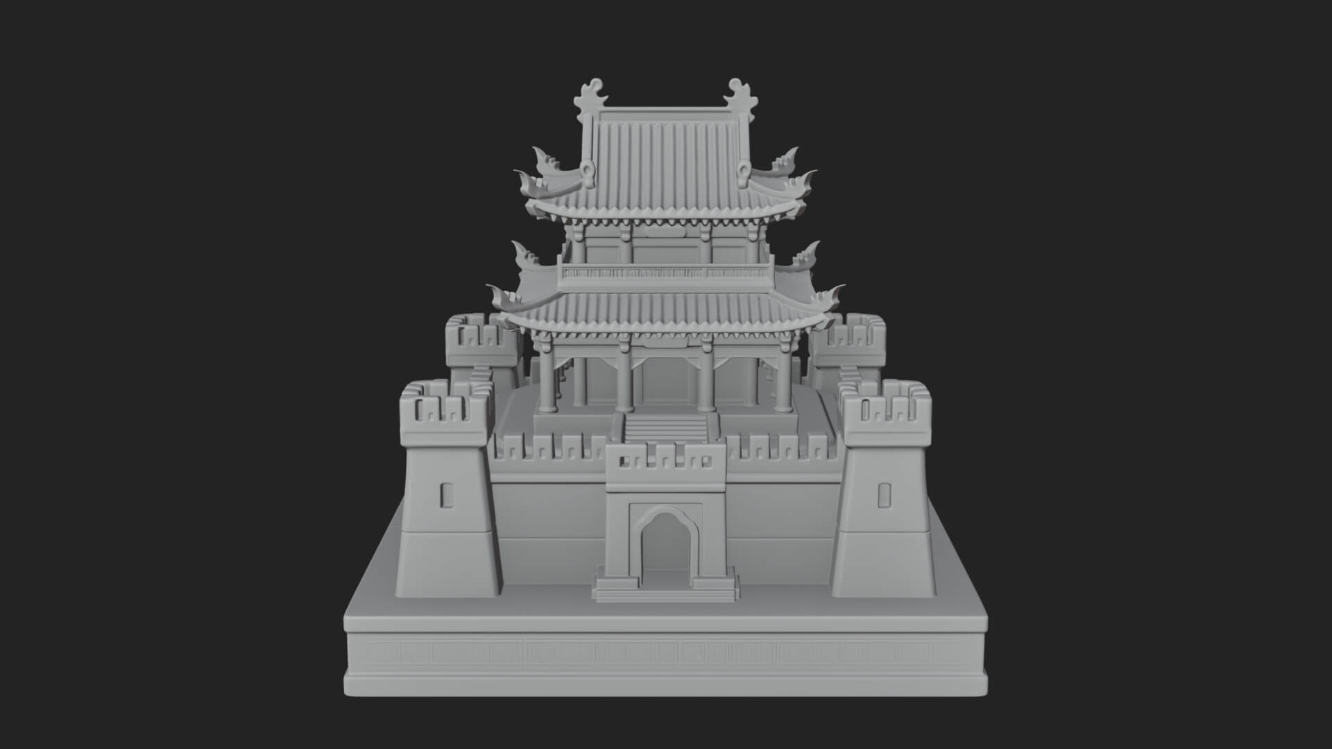 Fortified Pagoda Tower Design 7 3D Print Model 3D Model