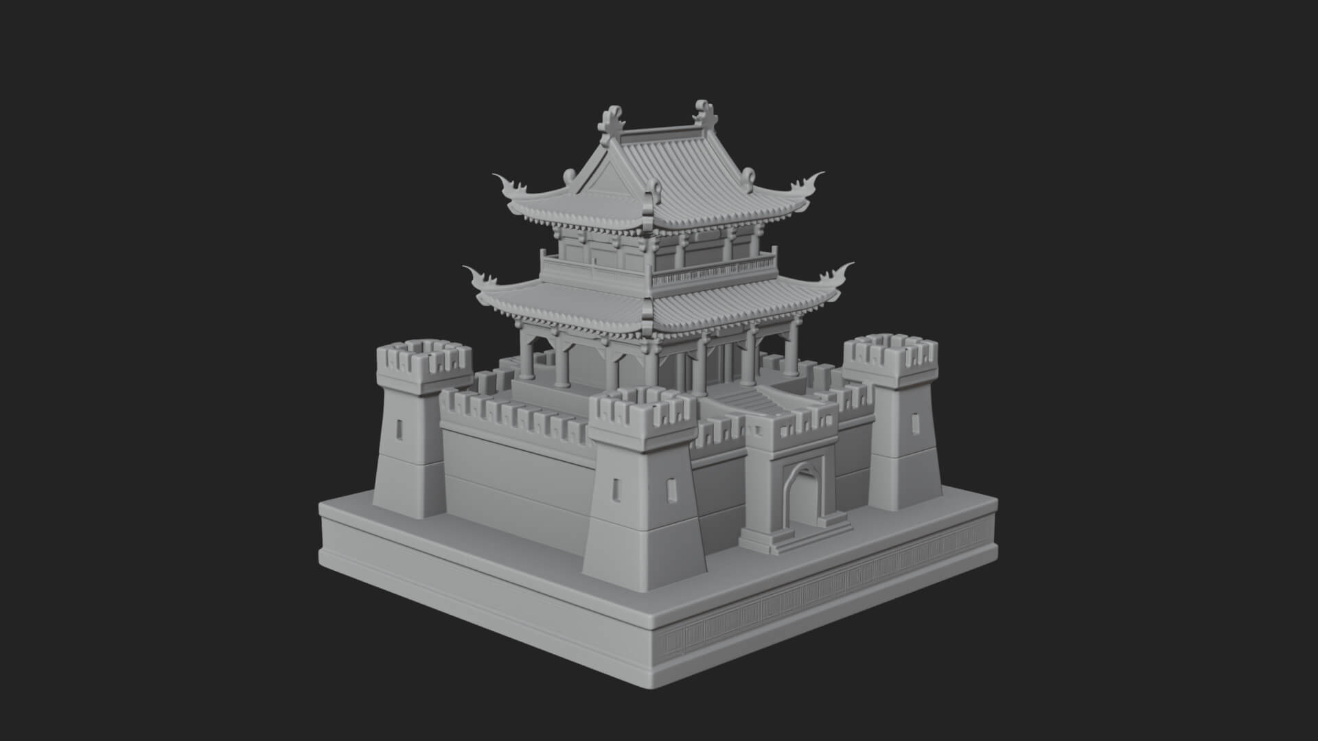Fortified Pagoda Tower Design 7 3D Print Model 3D Model