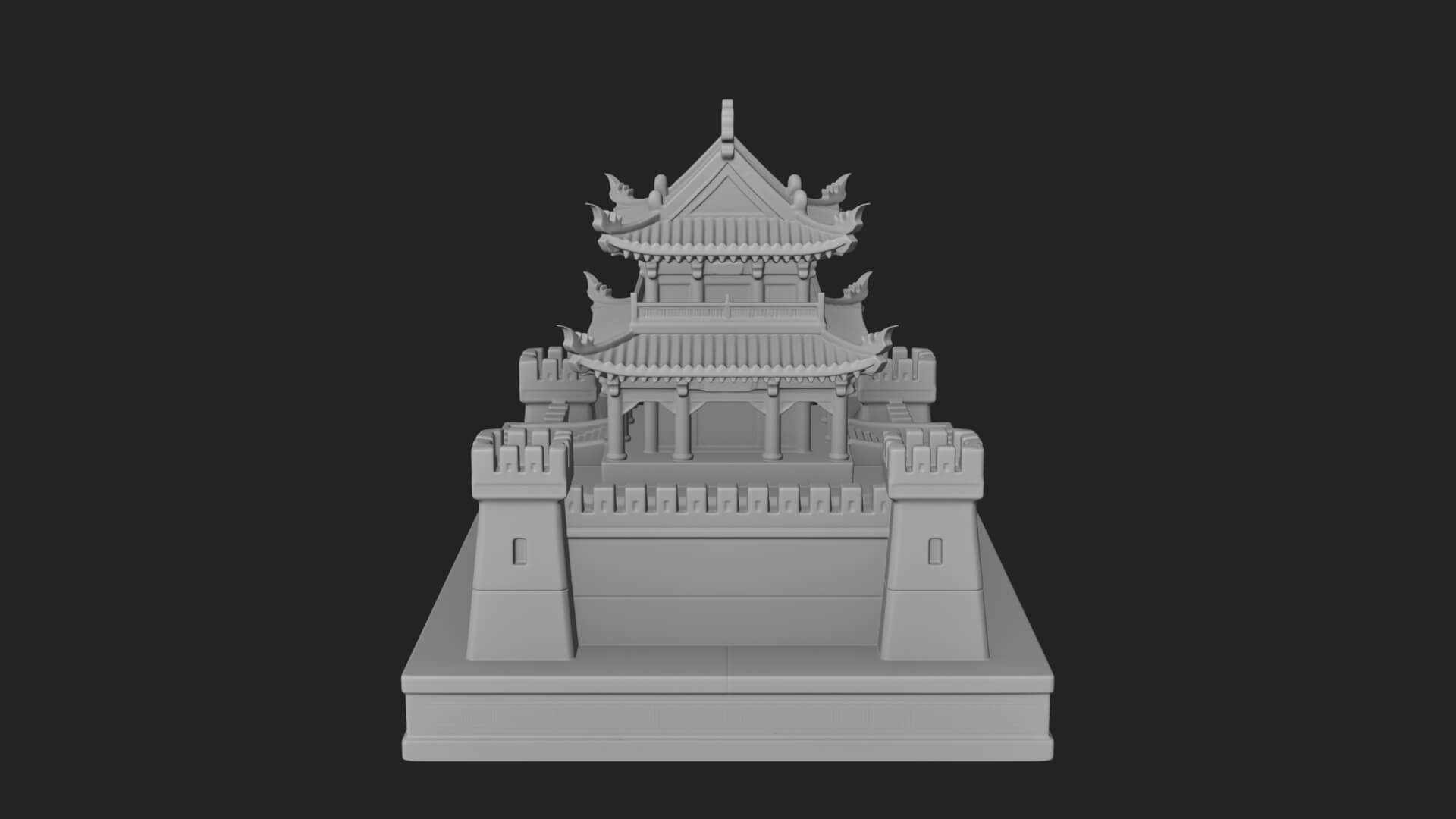 Fortified Pagoda Tower Design 7 3D Print Model 3D Model