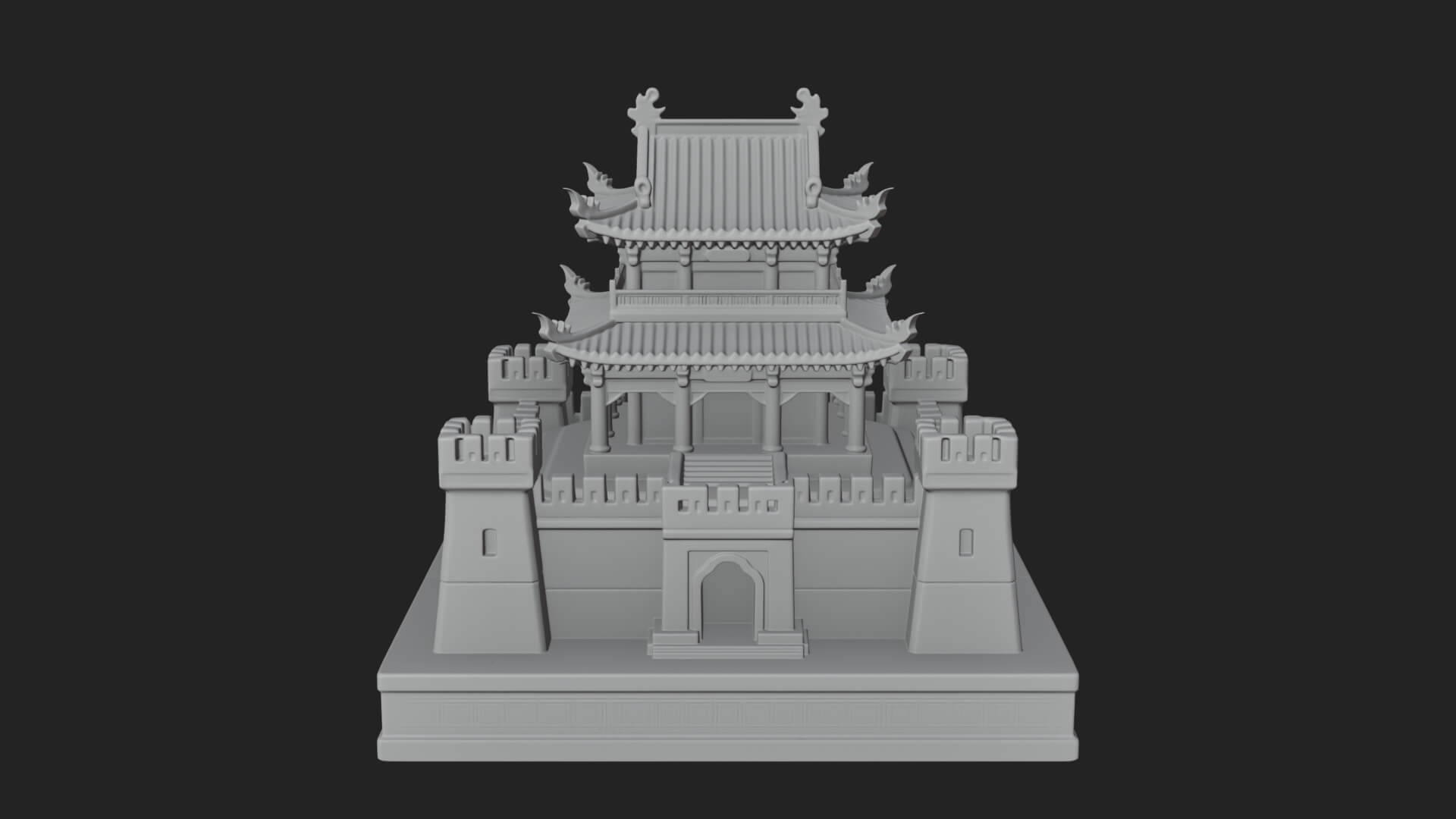 Fortified Pagoda Tower Design 7 3D Print Model 3D Model
